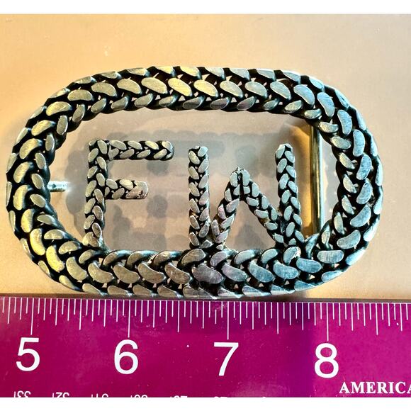 🪙 Vintage Sterling Silver Belt Buckle – 2.2 oz – FW Initials – Scrap or Wear - Picture 7 of 7